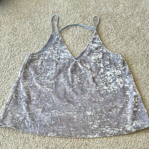 NWOT American Eagle Velvet Silver Top Size S
